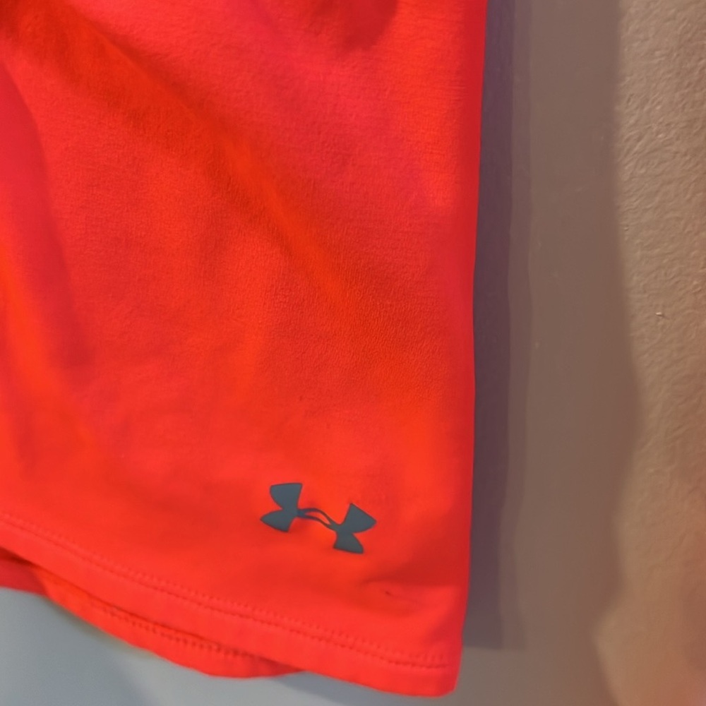 Under Armour Long Sleeved Size Medium Cold Gear Orange Zipper Front - Picture 2 of 7
